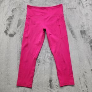 Zyia Leggings Womens 6-8 Pink Pocket Light n Tight High Rise Capri Workout Yoga